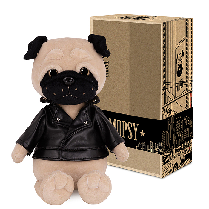 Мопс Мопси в Кожаной куртке, 20 см, в коробке 