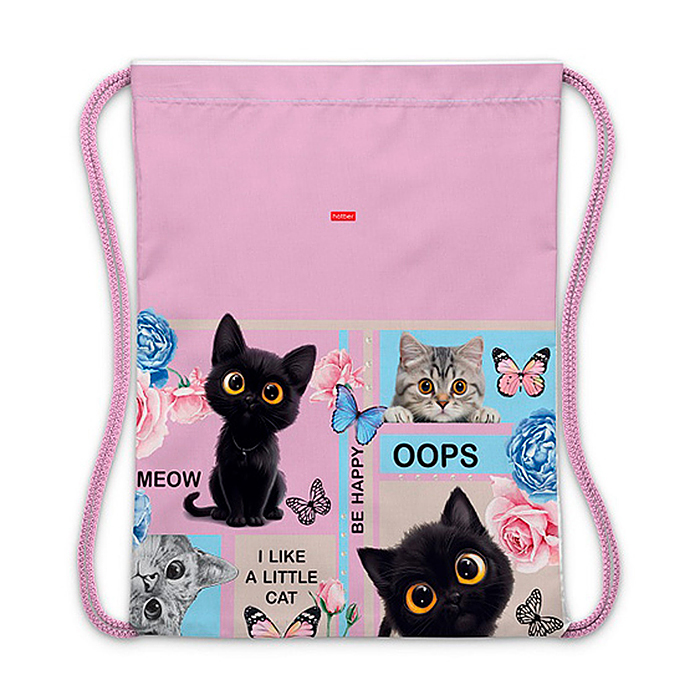 Мешок для сменной обуви 33х42см., 1 отделение "Cat day"