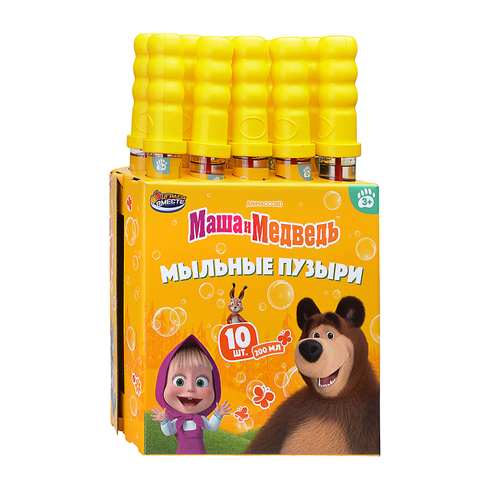 Мыльные пузыри"Маша и Медведь" 200мл., в колбе 38см.
