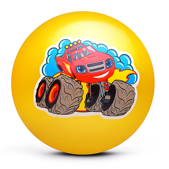 Фото к товару Мяч пвх 23 см "Вспыш" с наклейкой, в сетке Мяч пвх 23 см "Вспыш" с наклейкой, в сетке