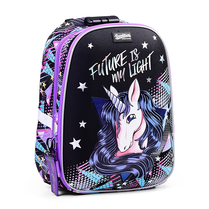 Ранец с кодовым замком, 39 x 28 x 15 см. Единорог