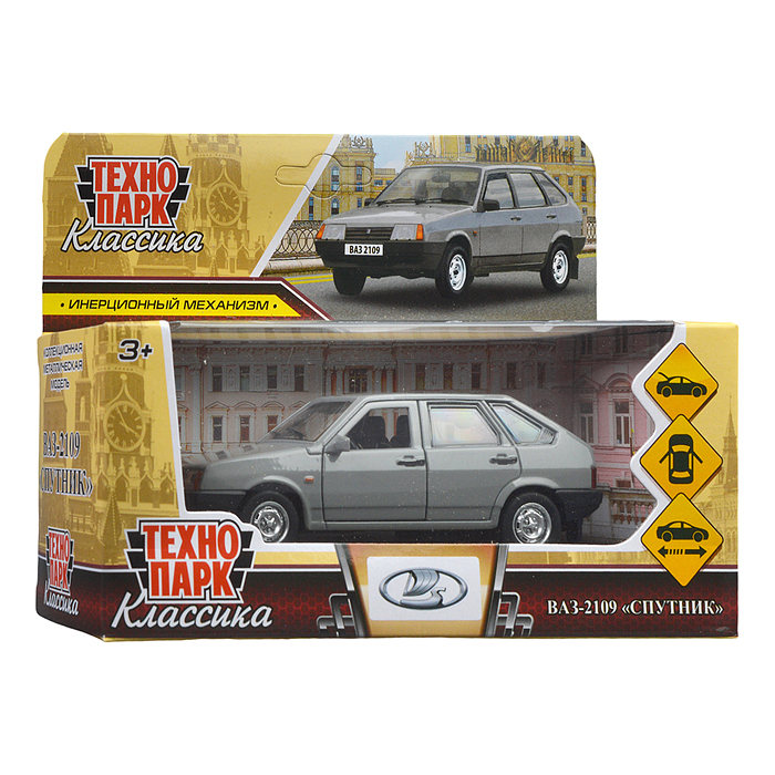 Фото к товару Машина металл ВАЗ-2109 "Спутник" 12 см, (двери, багаж, серебряный) инерц., в коробке Машина металл ВАЗ-2109 "Спутник" 12 см, (двери, багаж, серебряный) инерц., в коробке