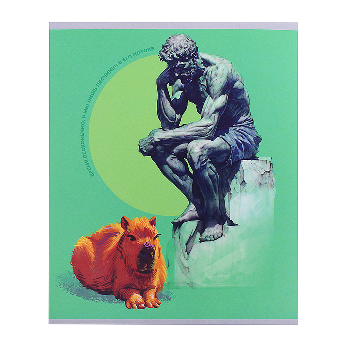 Фото к товару Набор. Тетрадь 48 л., клетка "Капибары" А5, на скрепке + Ручка шариковая автомат, цвет чернил синий. Набор. Тетрадь 48 л., клетка "Капибары" А5, на скрепке + Ручка шариковая автомат, цвет чернил синий.