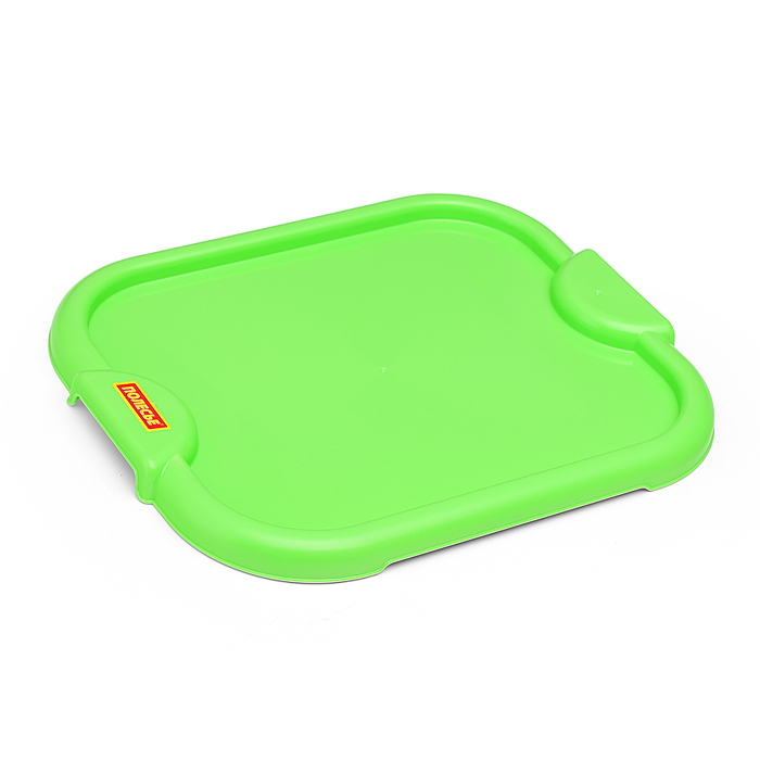 Набор детской посуды с зелёным подносом и набором продуктов (18 элементов) (в сеточке)