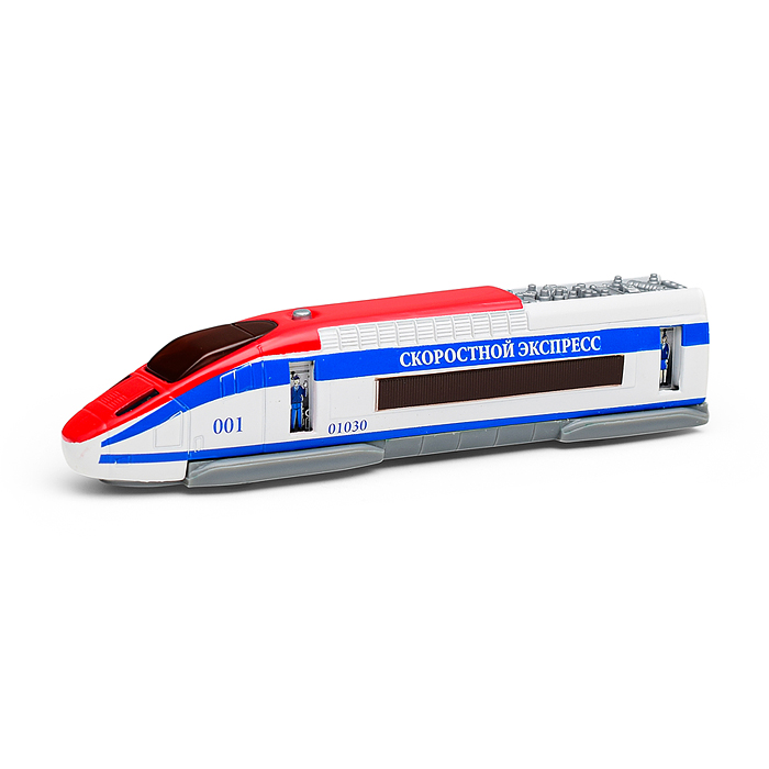 Фото к товару Машина металл Поезд Скоростной, 18,5 см, (свет+звук, откр.двери) инерц., в коробке Машина металл Поезд Скоростной, 18,5 см, (свет+звук, откр.двери) инерц., в коробке