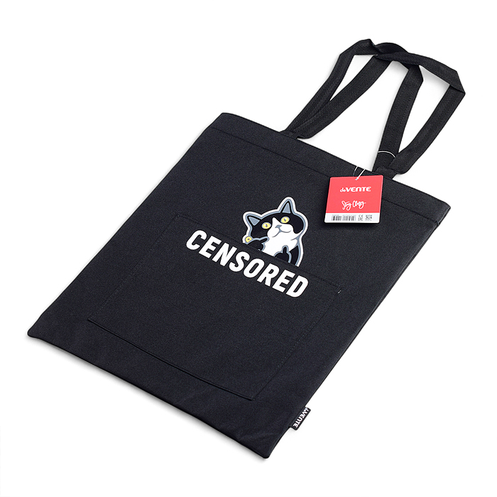 Сумка-шоппер "Censored" 34х43,5x8 см, плотный полиэстер, 1 отделение на молнии и магнитной Сумка-шоппер "Censored" 34х43,5x8 см, плотный полиэстер, 1 отделение на молнии и магнитной