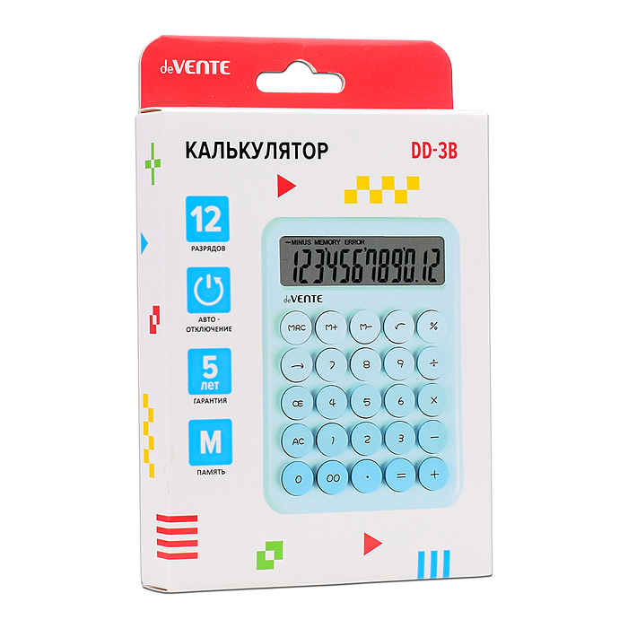 Калькулятор настольный DD-3, 105x145x20 мм, 8 разрядный, работа с памятью, автоматическое 
