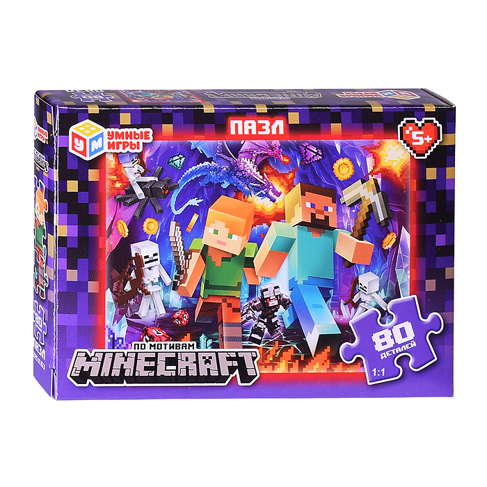 Пазлы 80 "По мотивам Minecraft"