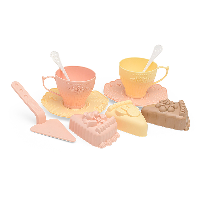 Набор для песка (3 формочки, лопатка, 2 чашки, 2 блюдца, 2 ложки). Серия "Эстетика" Набор для песка (3 формочки, лопатка, 2 чашки, 2 блюдца, 2 ложки). Серия "Эстетика"