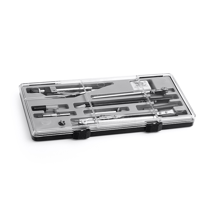 Фото к товару Набор чертежный из 11-и предметов, футляр Набор чертежный из 11-и предметов, футляр