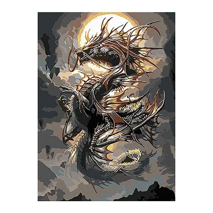 Фото к товару Картина по номерам "Пепельный дракон" 40х30 Картина по номерам "Пепельный дракон" 40х30