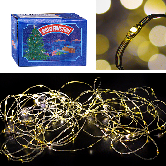 Электрогирлянда светодиодная Роса, 10 м, 100 ламп, теплый Электрогирлянда светодиодная Роса, 10 м, 100 ламп, теплый