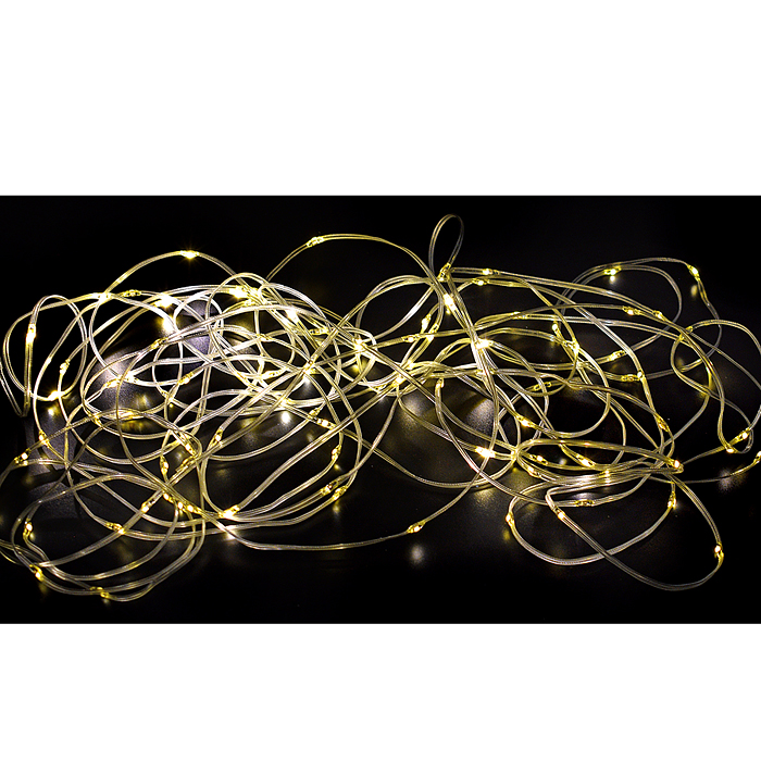 Фото к товару Электрогирлянда светодиодная Роса, 10 м, 100 ламп, теплый Электрогирлянда светодиодная Роса, 10 м, 100 ламп, теплый