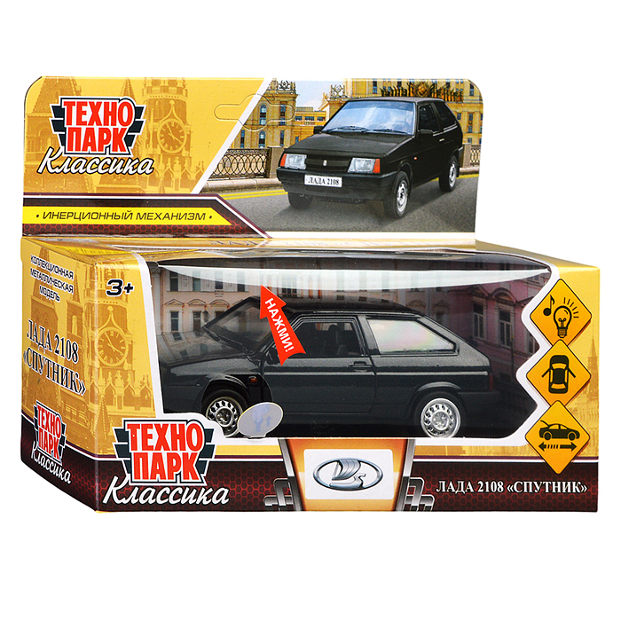 Фото к товару Машина металл LADA 2108 "Спутник", 12см, (свет-звук,откр. дв, баг.) инерц., в коробке Машина металл LADA 2108 "Спутник", 12см, (свет-звук,откр. дв, баг.) инерц., в коробке