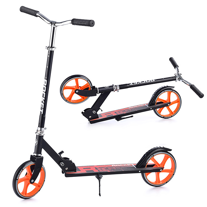 Самокат 2-х колесный ROCKET,колеса PU/ 200 мм,ABEC 7, оранжевый в пакете