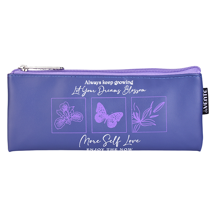 Пенал "Fashion" 21,5x9x1 см, плоский для 35 предметов, на молнии, матовая антивандальная ис