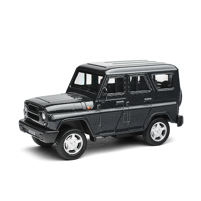 Фото к товару Машина металл UAZ Хантер 10,5 см, инерция, темно-серый, коробка Машина металл UAZ Хантер 10,5 см, инерция, темно-серый, коробка