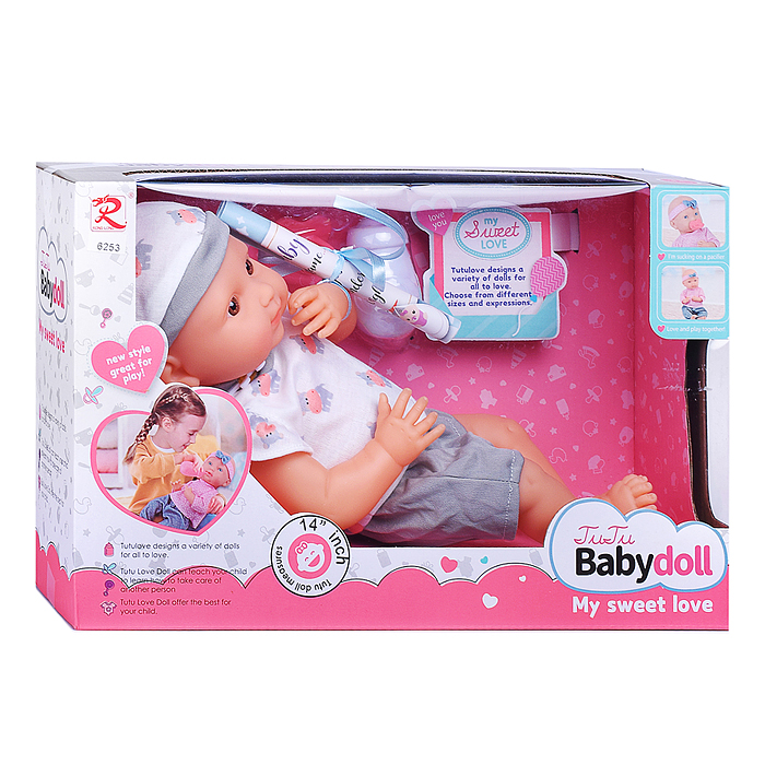 Фото к товару Пупс 6253 "Сашенька" с аксессуарами, в коробке Пупс 6253 "Сашенька" с аксессуарами, в коробке