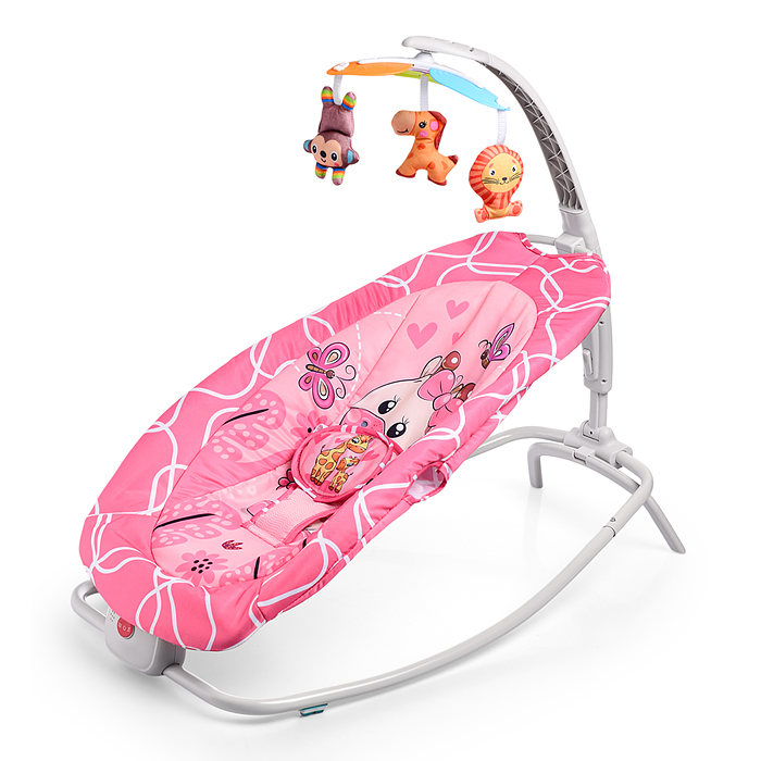 Фото к товару Шезлонг детский 8789 "Жирафик" (розовый) Шезлонг детский 8789 "Жирафик" (розовый)