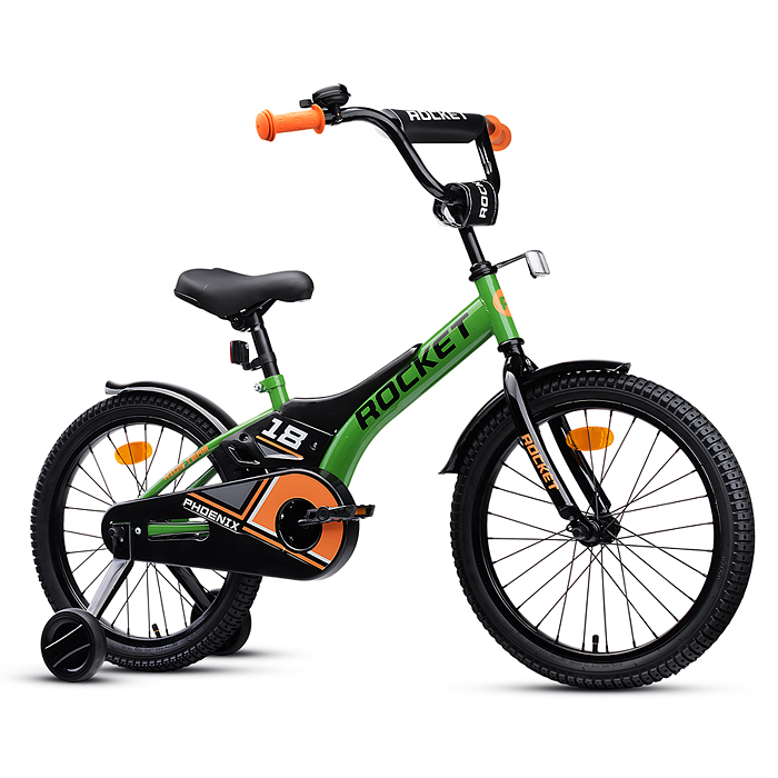 Фото к товару Велосипед 18" Rocket Phoenix, цвет зеленый Велосипед 18" Rocket Phoenix, цвет зеленый