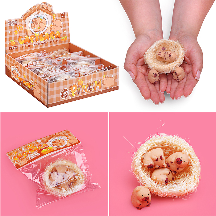 Игрушка -антистресс 00-6685 "Капибарки в корзинке"