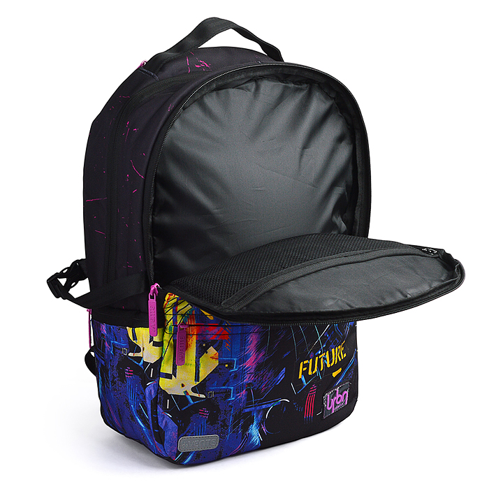 Рюкзак "Label. Cyber Cat" подростковый 39x30x17 см (19 л) вес 750 г, эргономичная вентилируемая спин