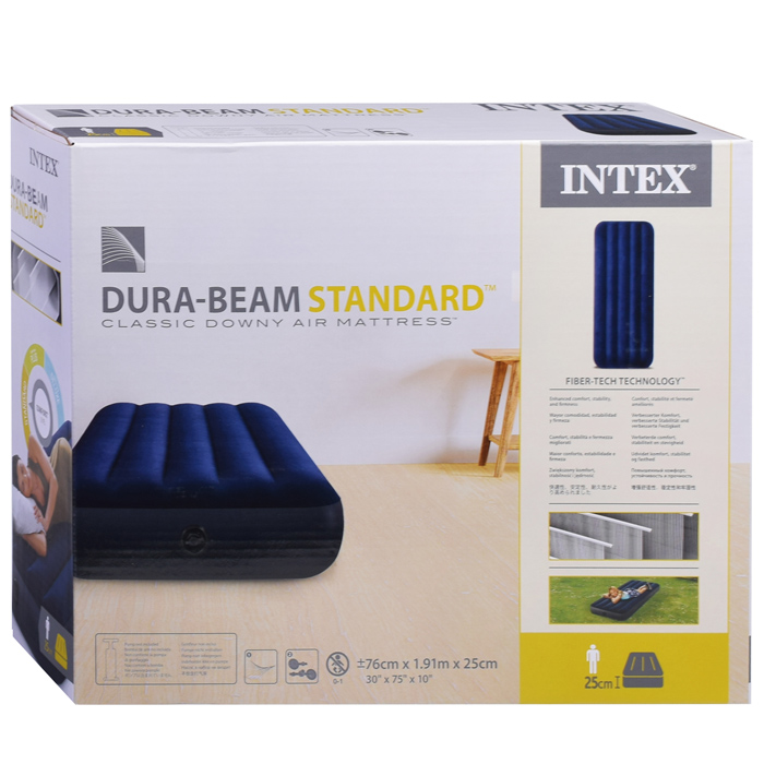 Матрас надувной Classic Downy Fiber-Tech, 76 x 191 x 25 см, 64756 INTEX не товарный вид,нарушена упа