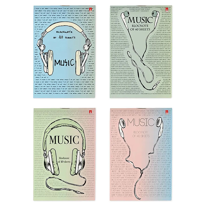 Блокнот А6 40 л. "Soundmania" 4 вида