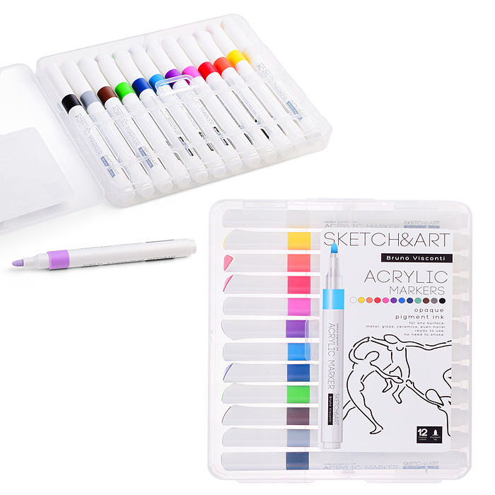 Набор маркеров акриловых "Sketch&Art" 12цв Набор маркеров акриловых "Sketch&Art" 12цв