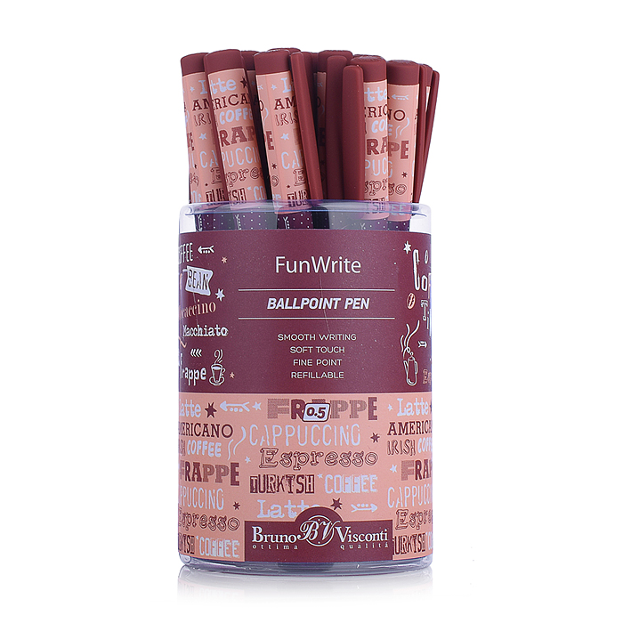 Фото к товару Ручка шариковая, 0.5 мм, синяя"FunWrite. Coffee Time. Латте" корпус софт тач Ручка шариковая, 0.5 мм, синяя"FunWrite. Coffee Time. Латте" корпус софт тач