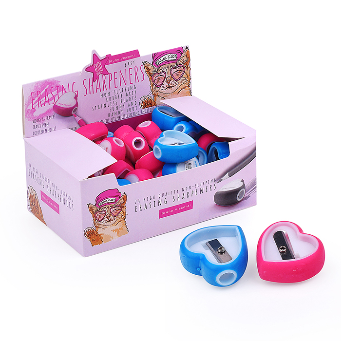 Точилка-ластик в пенал, 1 отверстие "Easysharp. Мэйнкун в очках" (2 цвета)