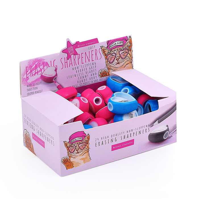 Фото к товару Точилка-ластик в пенал, 1 отверстие "Easysharp. Мэйнкун в очках" (2 цвета) Точилка-ластик в пенал, 1 отверстие "Easysharp. Мэйнкун в очках" (2 цвета)