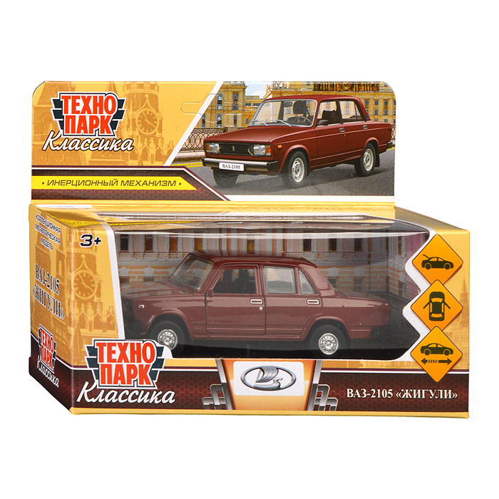 Фото к товару Машина металл LADA ВАЗ-2105 1997 12 cm, (двери, багаж, романс.)инерц., в коробке Машина металл LADA ВАЗ-2105 1997 12 cm, (двери, багаж, романс.)инерц., в коробке