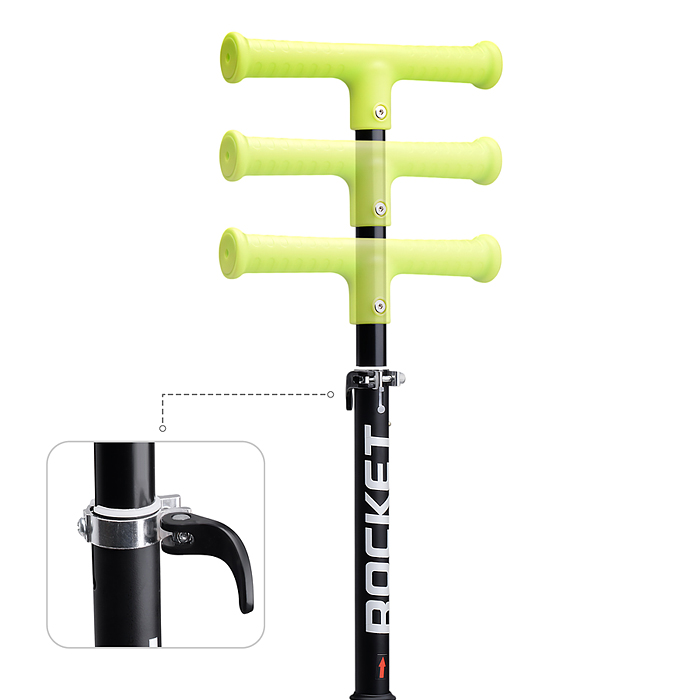 Фото к товару Самокат трёхколёсный R0205 ROCKET колёса PU, цвет салатовый Самокат трёхколёсный R0205 ROCKET колёса PU, цвет салатовый