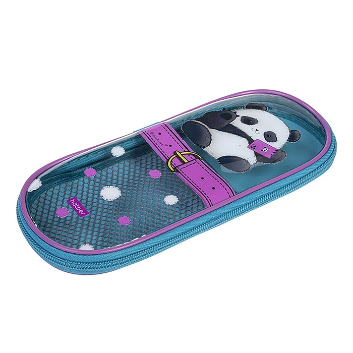 Пенал на молнии с карманом "Плюшевые панды" 220х90х25мм., в индив.упак.