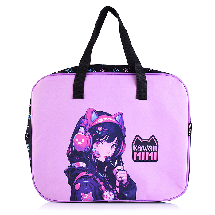 Папка для тетрадей, ИЗО и технологии "Kawaii Mimi" A4 (36x28x8 см) плотный износостойкий по