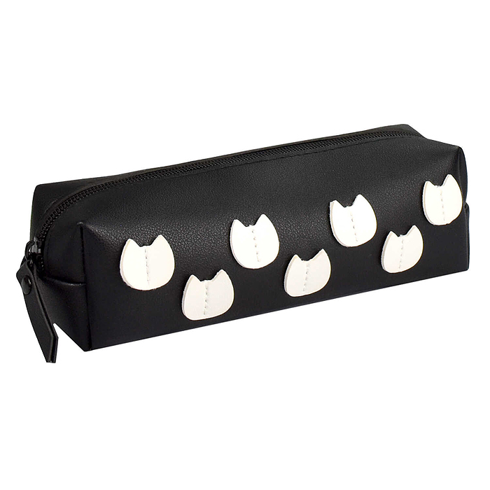 Пенал школьный "Белый паттерн" 19,5х5,5х6 см, полиуретан, молния