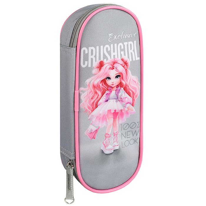 Пенал школьный "Красотка" (без наполнения, 20.5х7.5х4 см, микрофибра на ПВХ-осн