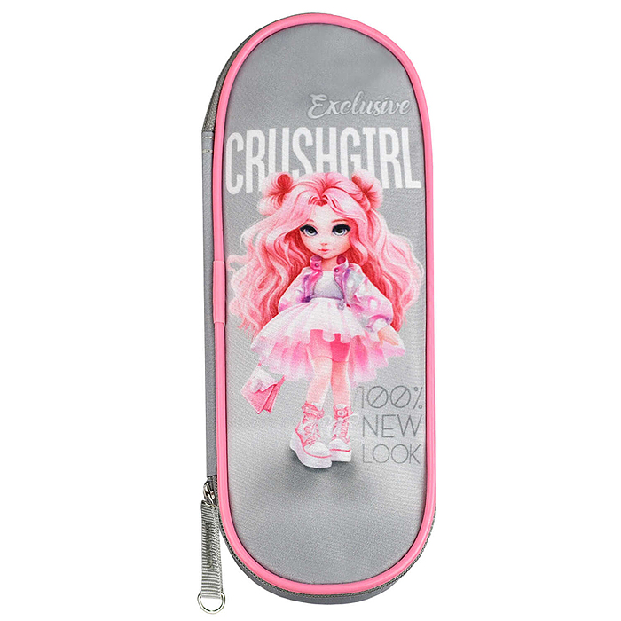 Пенал школьный "Красотка" (без наполнения, 20.5х7.5х4 см, микрофибра на ПВХ-осн