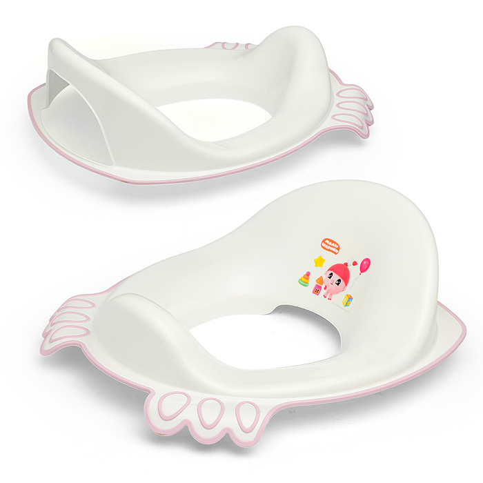 Накладка на унитаз детская с декором "Малышарики" (Розовый) Накладка на унитаз детская с декором "Малышарики" (Розовый)