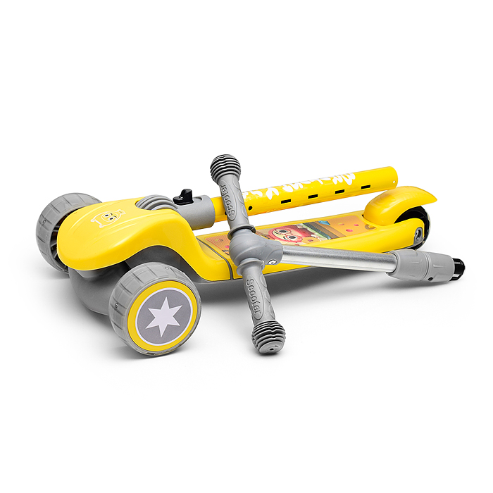 Фото к товару Самокат U001196Y 3-х кол., желто-серый, PU, в коробке Самокат U001196Y 3-х кол., желто-серый, PU, в коробке