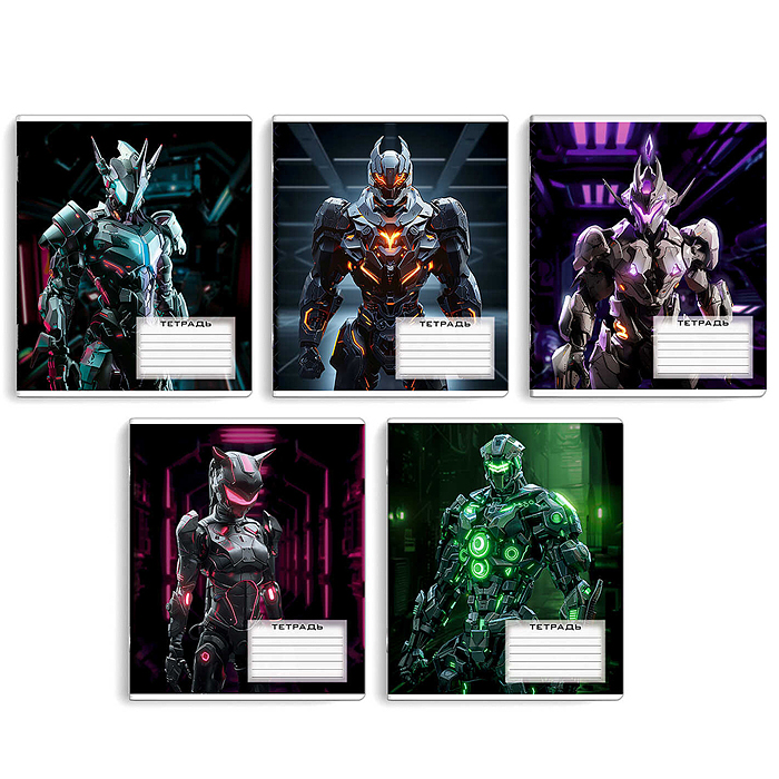 Тетрадь 12 л, клетка "Роботы"
