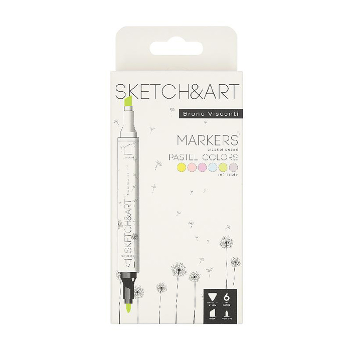 Набор двусторонних скетч-маркеров "Sketch&Art. Пастельные цвета", 6 цв.