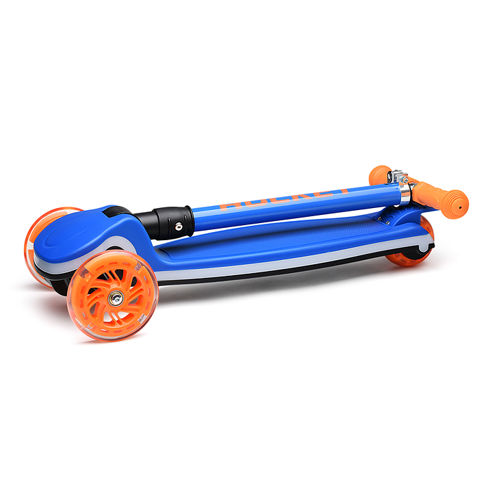 Фото к товару Самокат трёхколёсный R0198 ROCKET колёса световые PU, цвет синий Самокат трёхколёсный R0198 ROCKET колёса световые PU, цвет синий