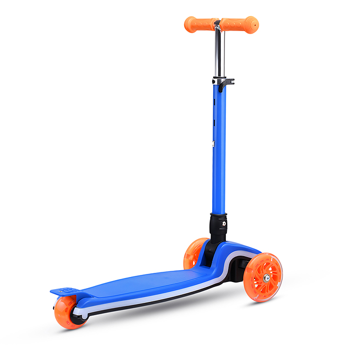 Фото к товару Самокат трёхколёсный R0198 ROCKET колёса световые PU, цвет синий Самокат трёхколёсный R0198 ROCKET колёса световые PU, цвет синий