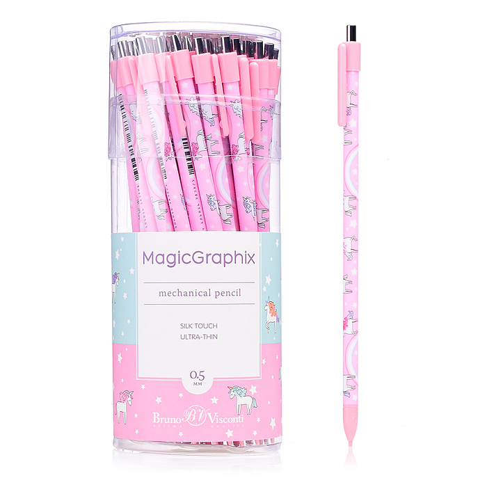 Карандаш механический "MagicGraphix. Единороги. Радуга" 0.5мм