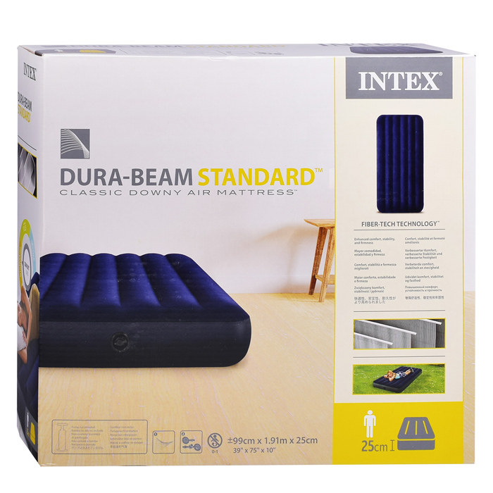 Матрас надувной Classic Downy Fiber-Tech, 99 x 191 x 25 см, 64757 INTEX не товарный вид.нарушена упа