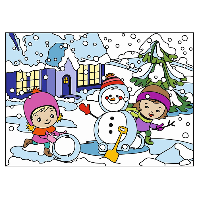 Фото к товару Картина по номерам для малышей Зимняя серия "Снежные забавы" Картина по номерам для малышей Зимняя серия "Снежные забавы"