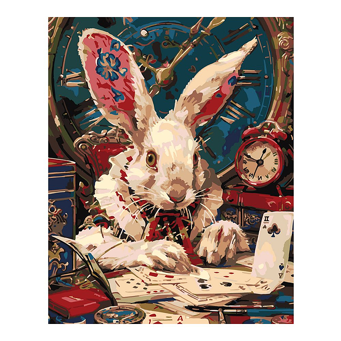 Фото к товару Картина по номерам холст на подрамнике 40*50 см "Белый кролик" Картина по номерам холст на подрамнике 40*50 см "Белый кролик"