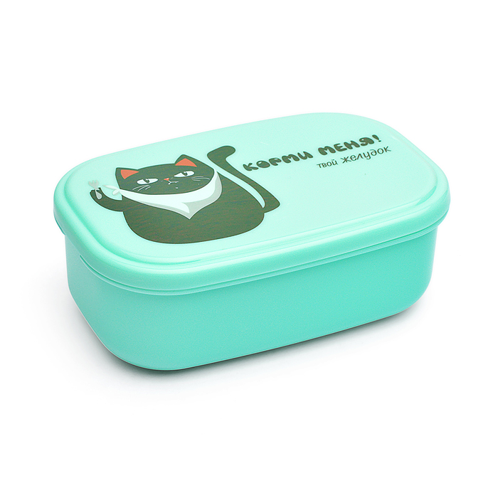 Фото к товару Ланчбокс "Корми меня!" 130x82x50 мм, 270 мл, для школьных завтраков, перекусов Ланчбокс "Корми меня!" 130x82x50 мм, 270 мл, для школьных завтраков, перекусов